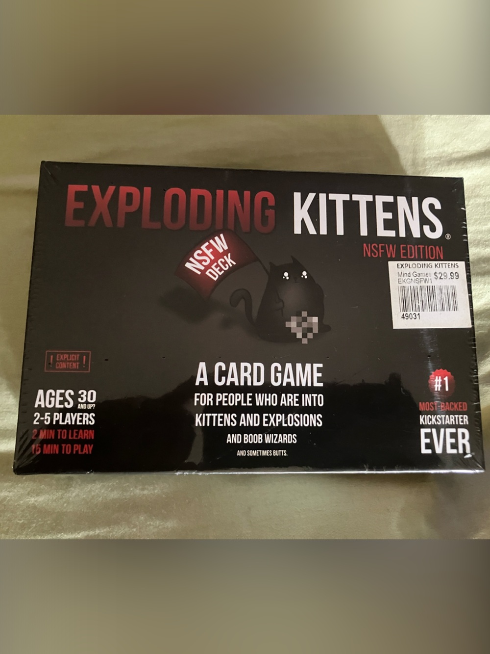 Exploding Kittens NSFW Edition 2-5 Player Card Game New Sealed #1 Kickstarter